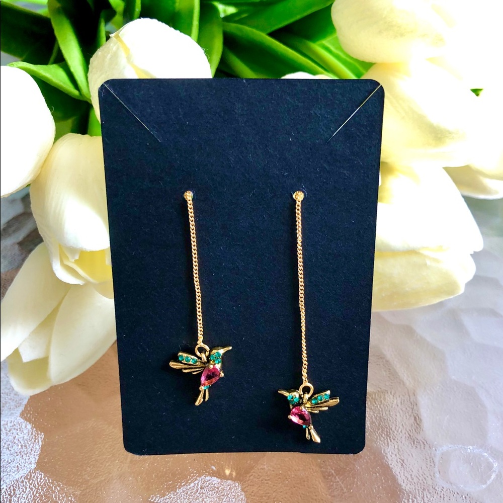 Hummingbird Rhinestone Dangle earrings